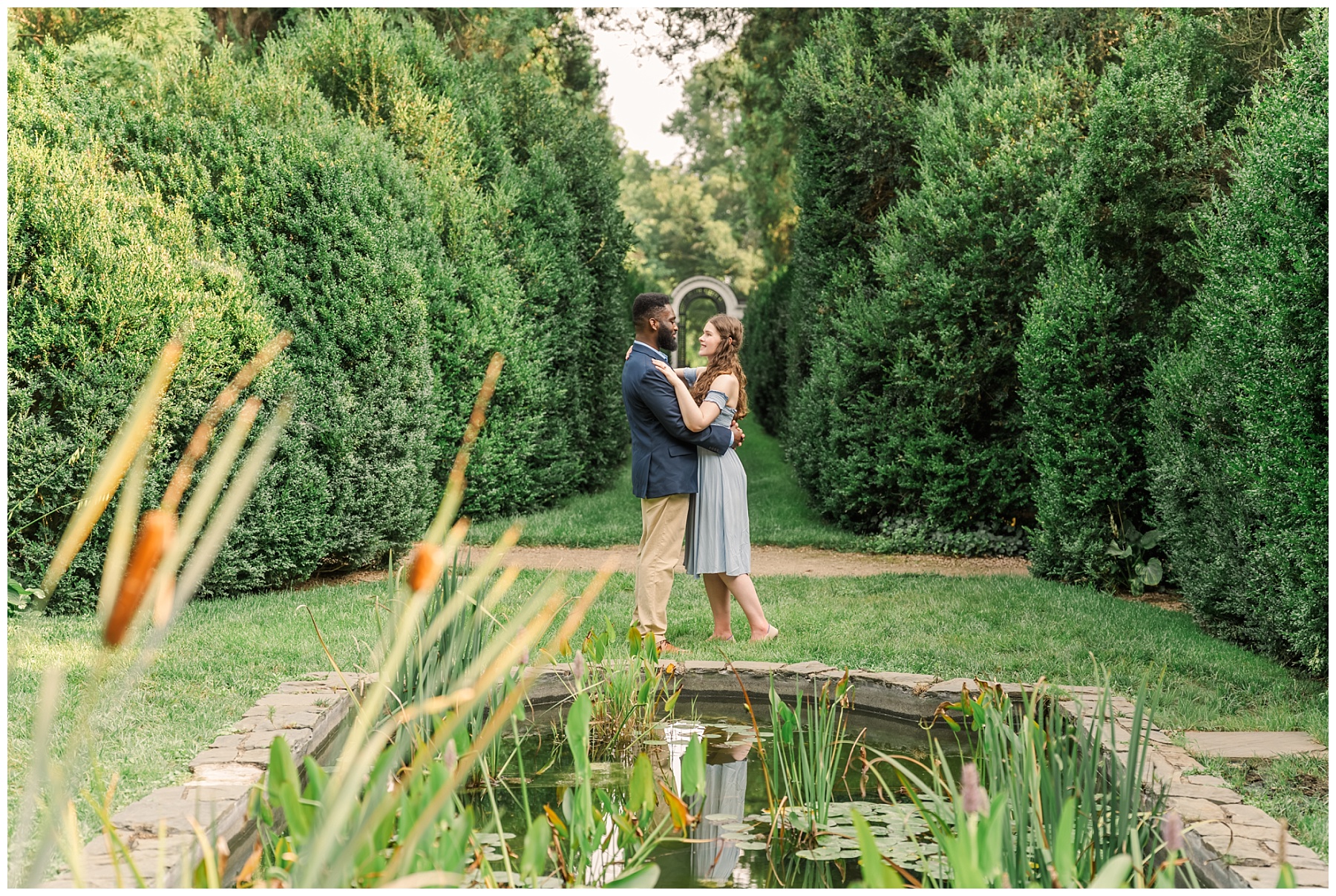 Francis and Caroline during their Oatlands Engagement Session in Leesburg, Virginia.